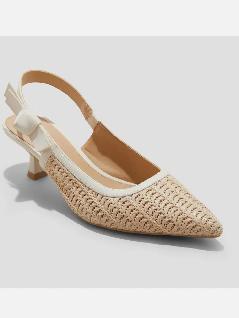 A New Day Milan Raffia Slingback Heels Beige Women’s Size 8